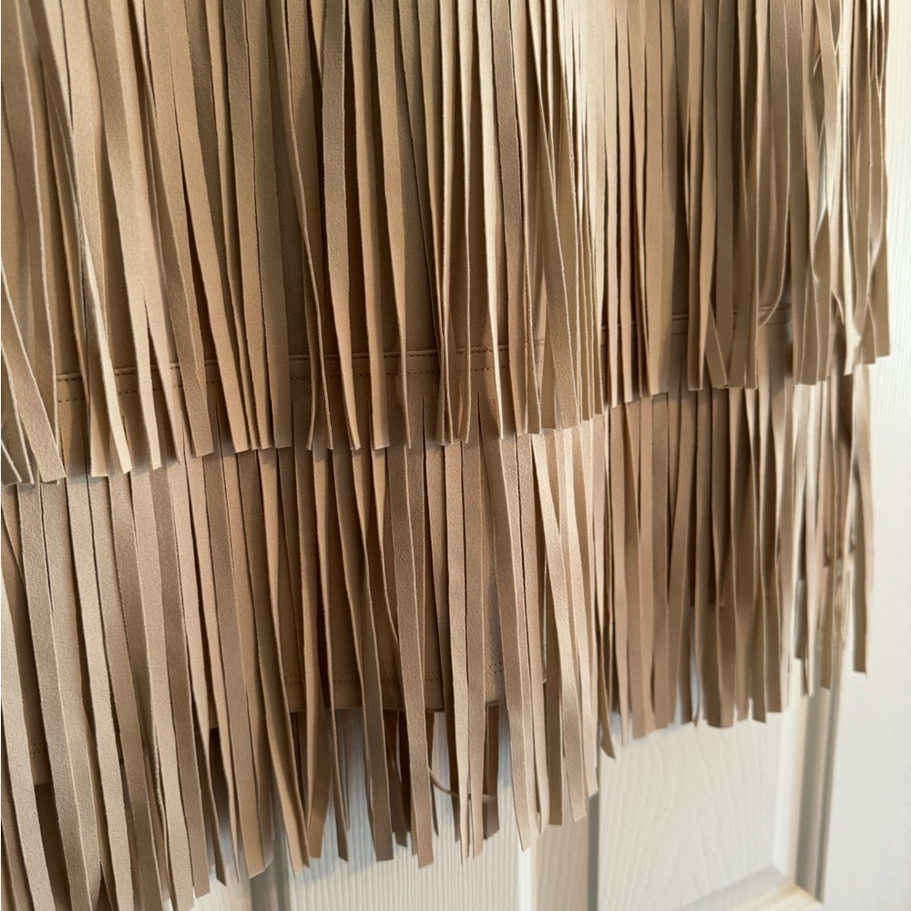 Tan Fringe Skirt